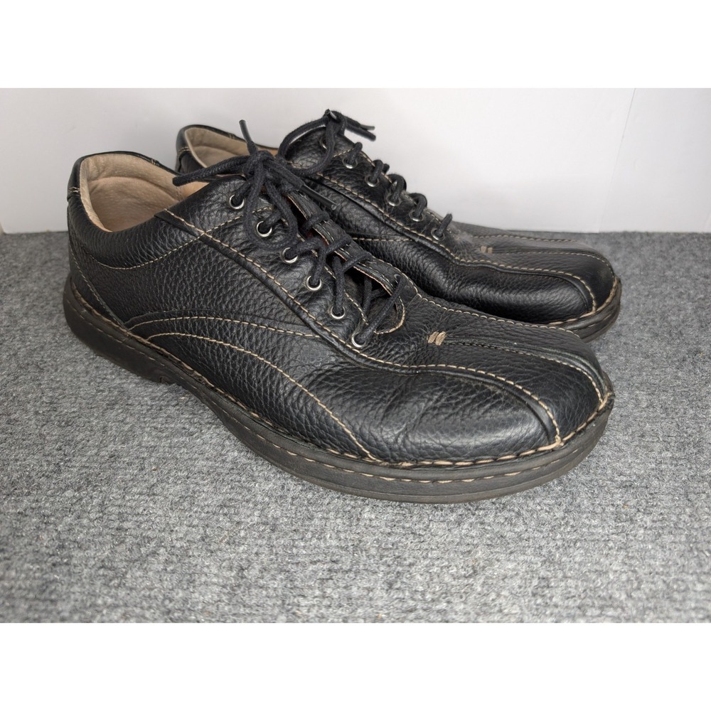 Clarks Men's Black Pebble Leather Lace Up Shoes Size 11 M Oxfords 75052